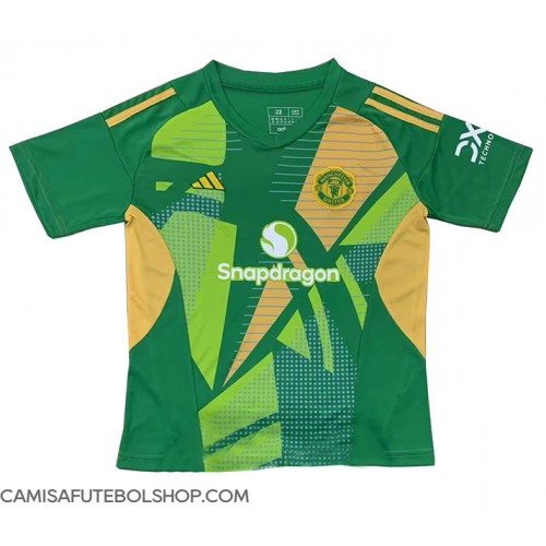 Camisa de time de futebol Manchester United Goleiro Replicas 2º Equipamento 2024-25 Manga Curta